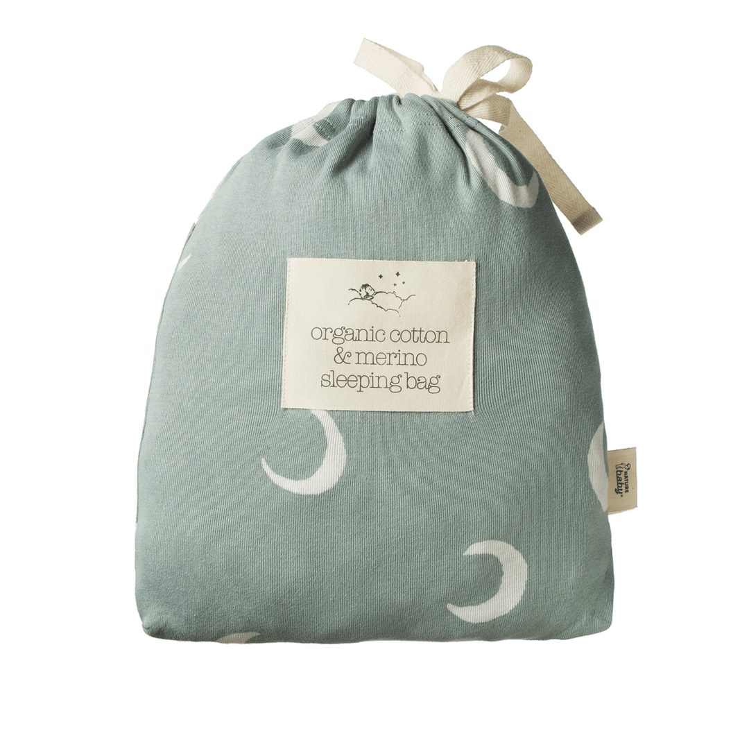 NATURE BABY - ORGANIC COTTON & MERINO SLEEPING BAG: CRESENT PRINT [sz:0-24 MTHS] 