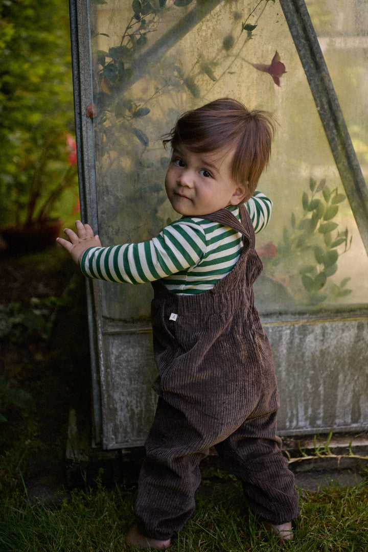 NATURE BABY - TEDDY OVERALLS: PINECONE [sz:6-12 MTHS]