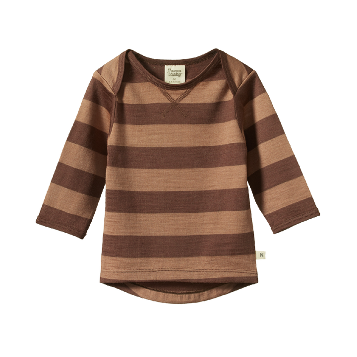 NATURE BABY - MERINO ESSENTIAL TEE: BEAR BOLD STRIPE