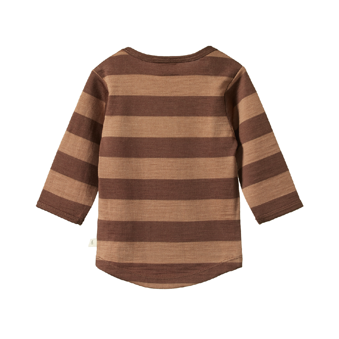 NATURE BABY - MERINO ESSENTIAL TEE: BEAR BOLD STRIPE