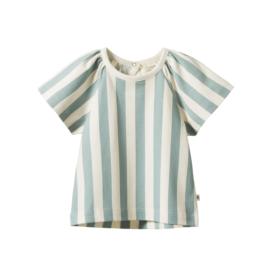 NATURE BABY - FAYE TEE: STAR DEW STRIPE [sz:6-12 MTHS]
