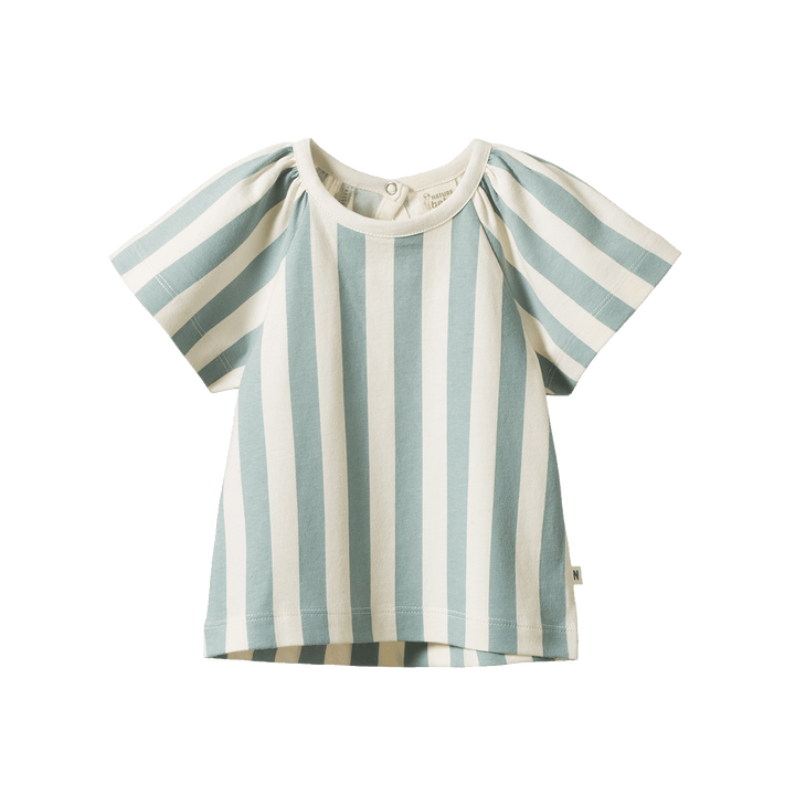 NATURE BABY - FAYE TEE: STAR DEW STRIPE [sz:6-12 MTHS]