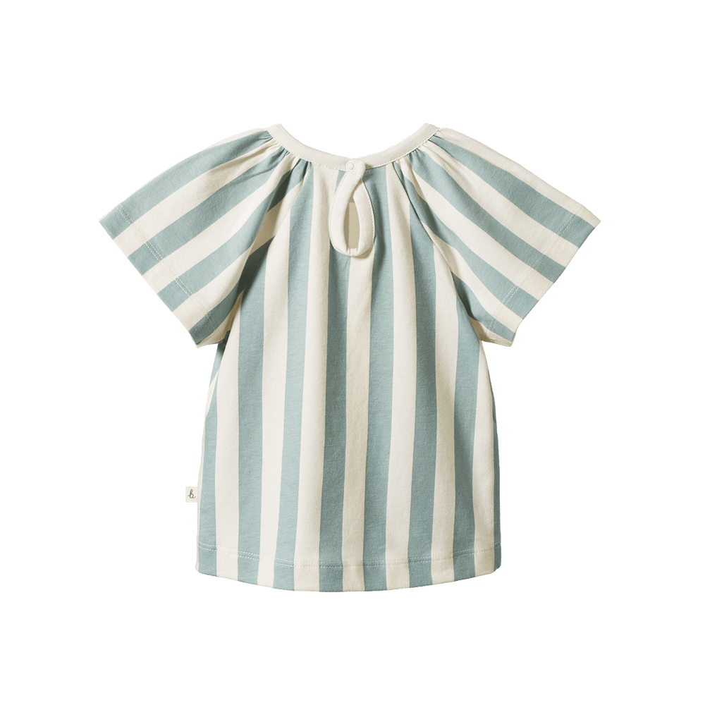 NATURE BABY - FAYE TEE: STAR DEW STRIPE [sz:6-12 MTHS]