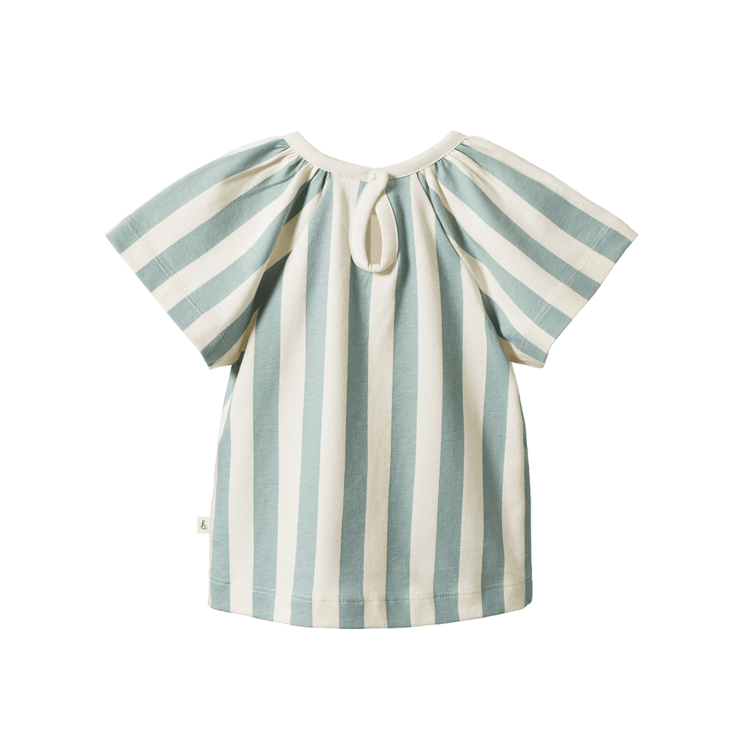 NATURE BABY - FAYE TEE: STAR DEW STRIPE [sz:6-12 MTHS]