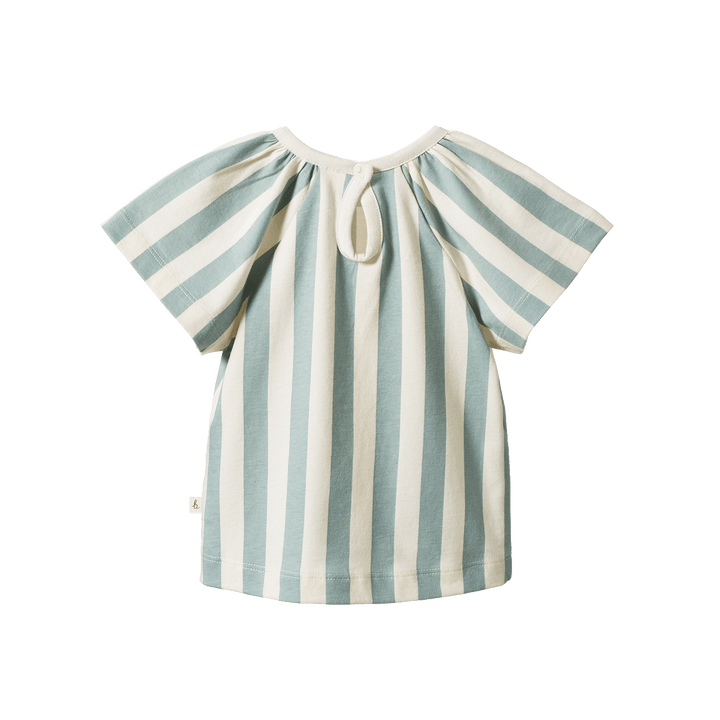 NATURE BABY - FAYE TEE: STAR DEW STRIPE [sz:6-12 MTHS]