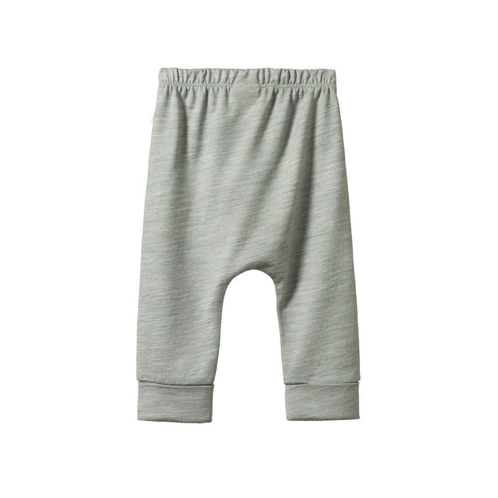 NATURE BABY - MERINO ESSENTIAL DRAWSTRING PANTS: GREY MARL [sz:3-6 MTHS]