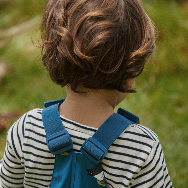 NATURE BABY - SPLASH OVERALLS: PUFFIN PRINT [sz:1-2 YR]