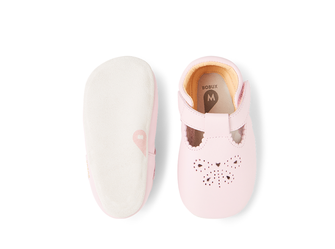 BOBUX - SOFT SOLE FLUTTERHEART: PARFAIT PINK [sz:S - 3-9 MTHS]