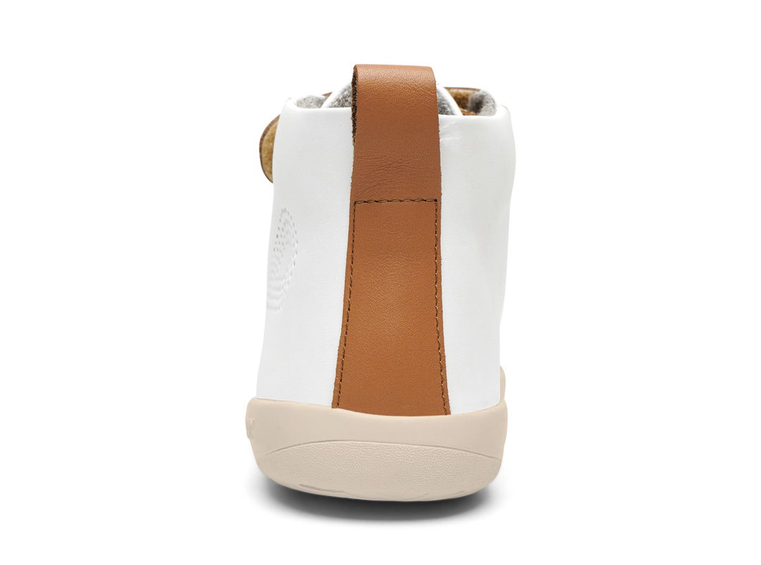 BOBUX - KID+ HI COURT BOOT: WHITE + CARAMEL [sz:29 EU]