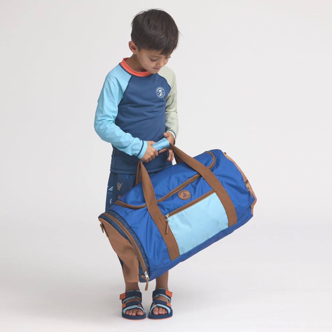 CRYWOLF - PACKABLE DUFFLE: DEEP SEA COLOURBLOCK 