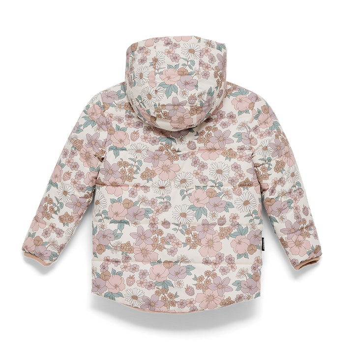CRYWOLF - REVERSIBLE ECO PUFFER: DAISY FLORAL [sz:2 YRS]