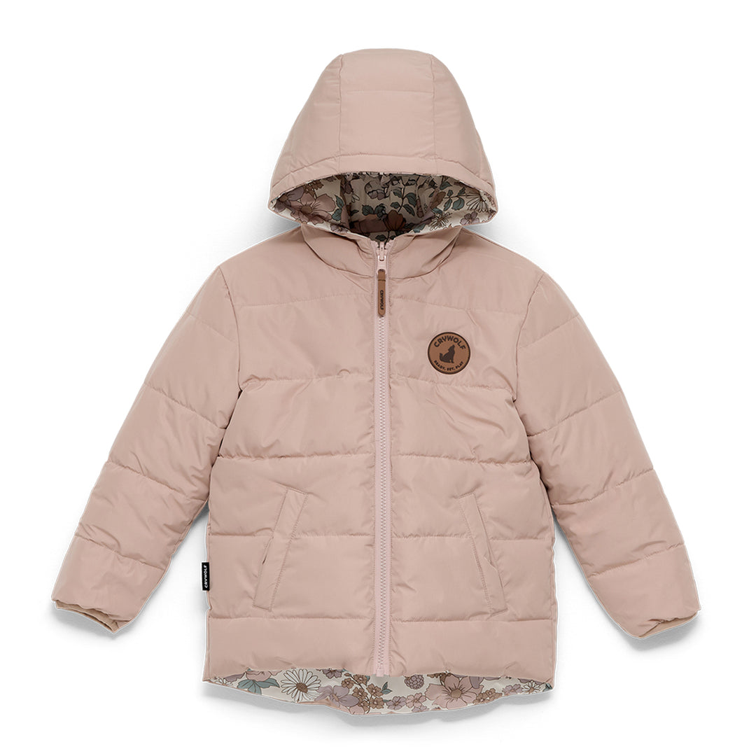 CRYWOLF - REVERSIBLE ECO PUFFER: DAISY FLORAL [sz:2 YRS]