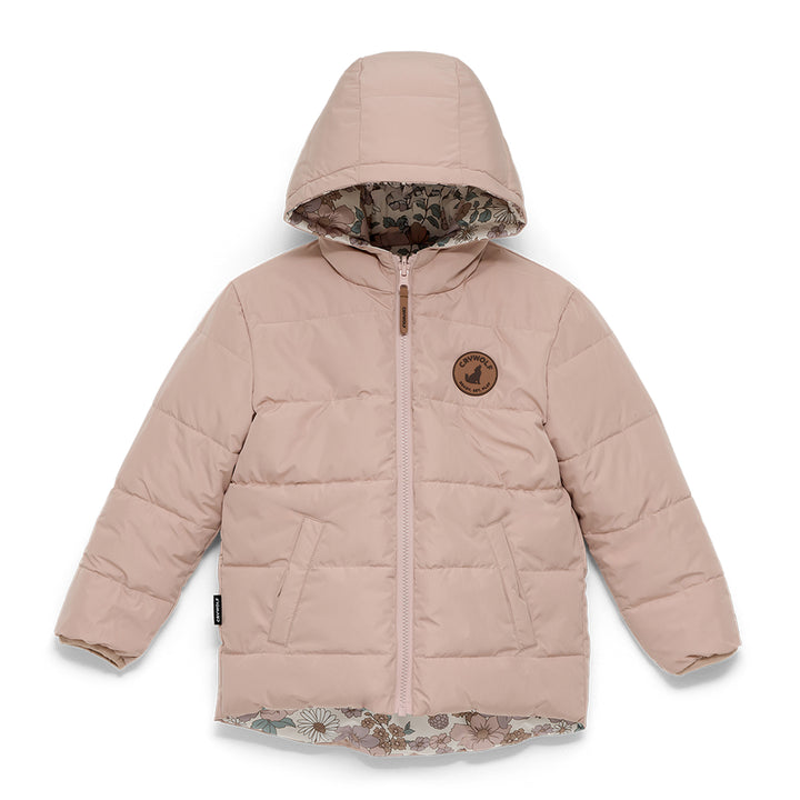 CRYWOLF - REVERSIBLE ECO PUFFER: DAISY FLORAL [sz:2 YRS]