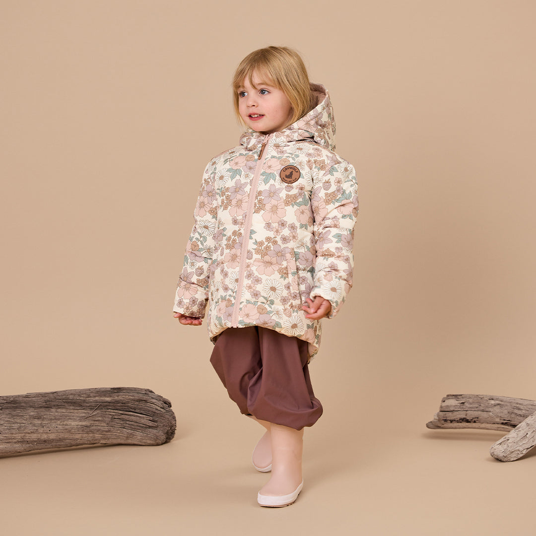 CRYWOLF - REVERSIBLE ECO PUFFER: DAISY FLORAL [sz:2 YRS]