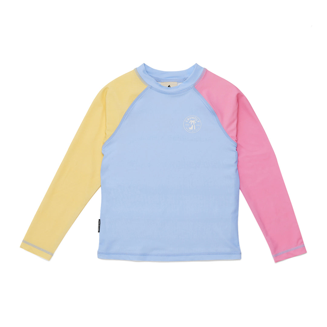 CRYWOLF - LONG SLEEVE RASH VEST: POP COLOURBLOCK [sz:1 YR]