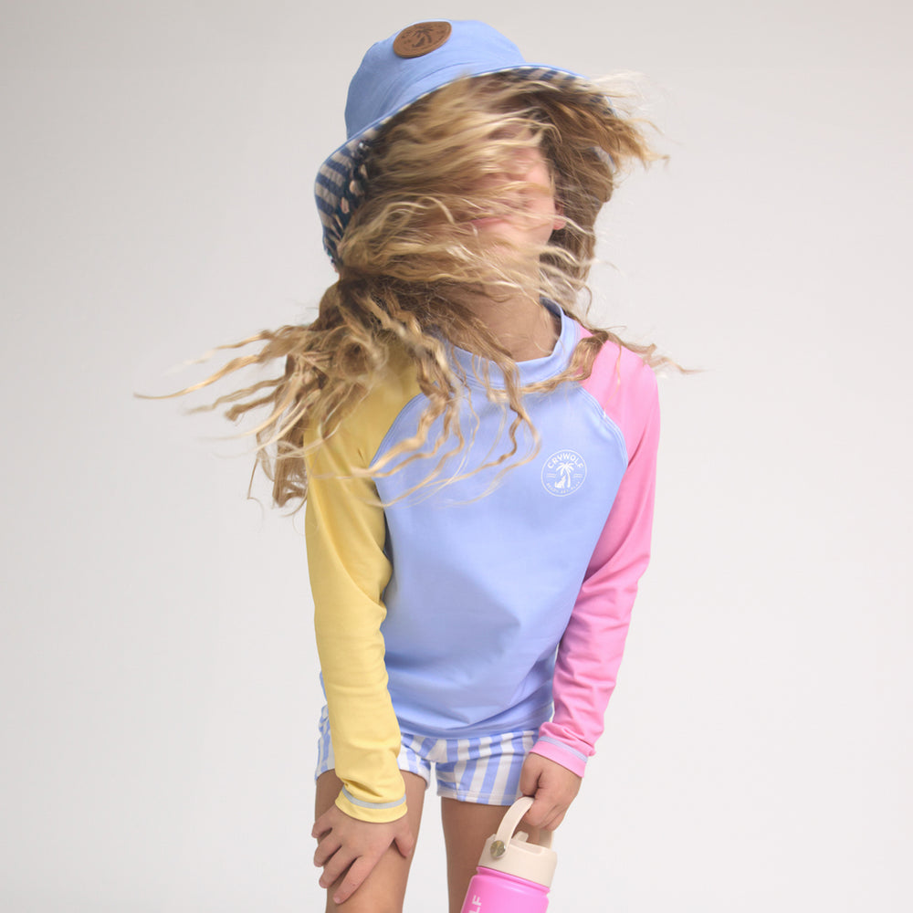 CRYWOLF - LONG SLEEVE RASH VEST: POP COLOURBLOCK [sz:1 YR]