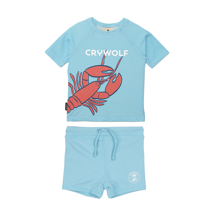 CRYWOLF - SHORT SLEEVE RASH VEST SET: FRESH LOBSTER [sz:1 YR]
