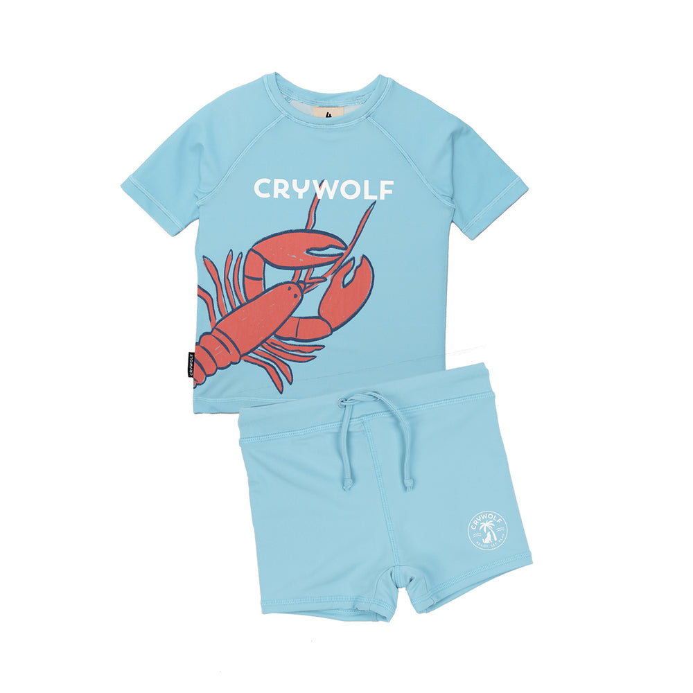 CRYWOLF - SHORT SLEEVE RASH VEST SET: FRESH LOBSTER [sz:1 YR]