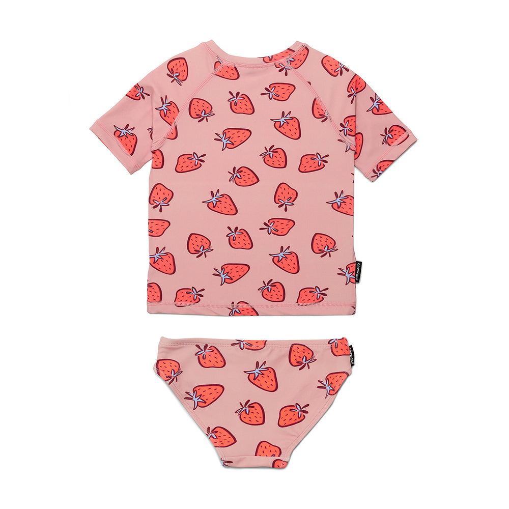 CRYWOLF - SHORT SLEEVE RASH VEST SET: STRAWBERRY SPLASH [sz:1 YR]