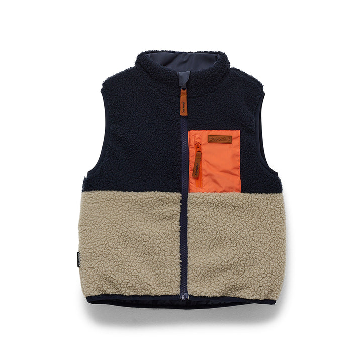 CRYWOLF - REVERSIBLE YETI VEST: ASH COLOURBLOCK [sz:2 YRS]
