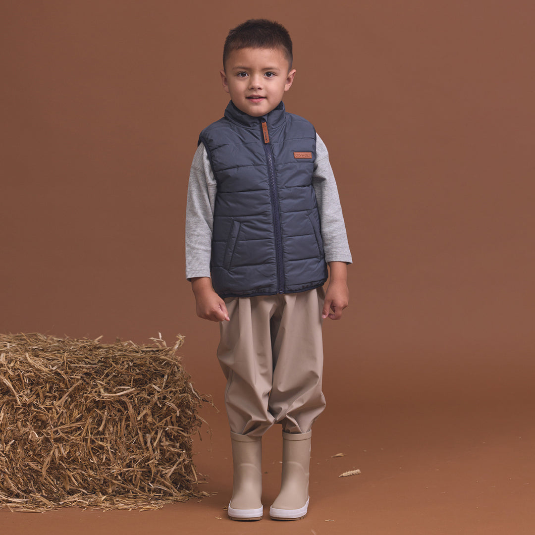 CRYWOLF - REVERSIBLE YETI VEST: ASH COLOURBLOCK [sz:2 YRS]