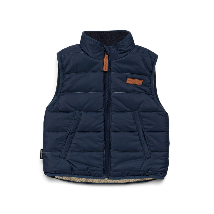 CRYWOLF - REVERSIBLE YETI VEST: ASH COLOURBLOCK [sz:2 YRS]