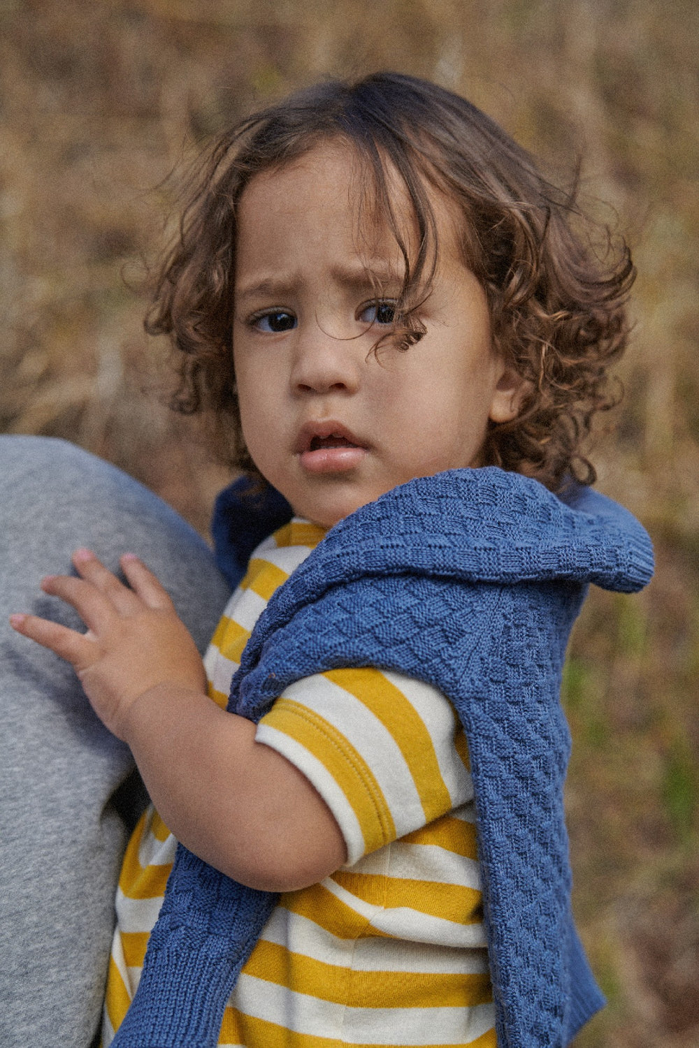 NATURE BABY - RIVER TEE: GOLDEN SEA STRIPE [sz:6-12 MTHS]