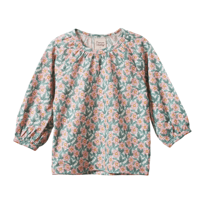 NATURE BABY - MERINO GRETEL TOP: GARLAND PRINT [sz:6-12 MTHS]