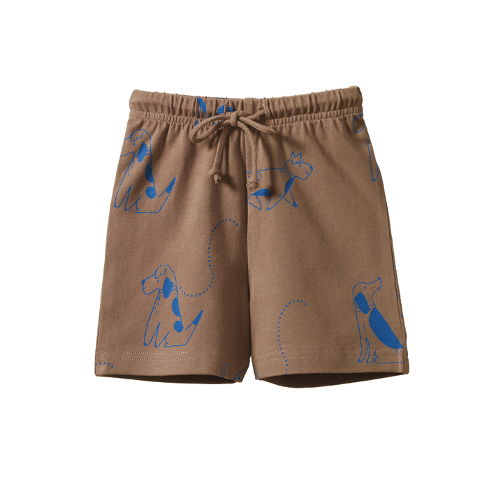 NATURE BABY - JIMMY SHORTS: DOG WALKS PRINT [sz:6-12 MTHS]