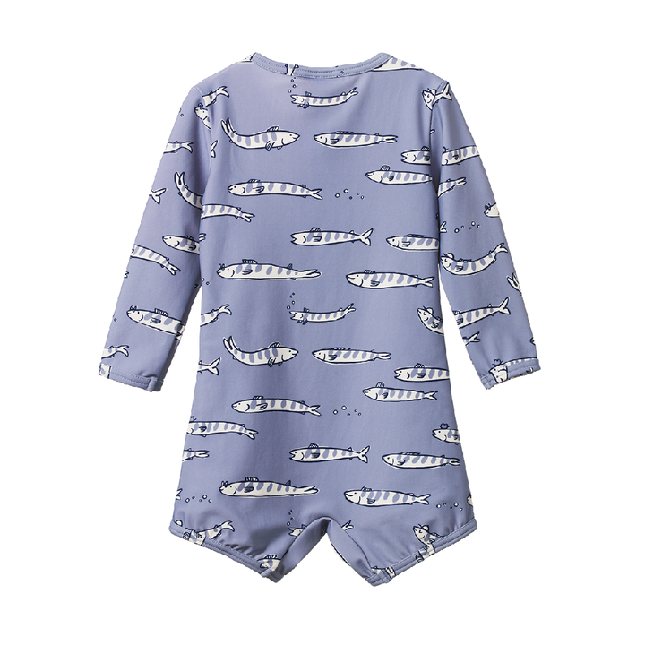 NATURE BABY - ONE PIECE BATHING TRUNKS: SOUTH SEAS BLUE PRINT
