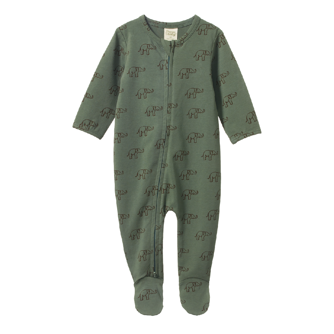 NATURE BABY - DREAMLANDS SUIT: ELEPHANT SPROUT PRINT