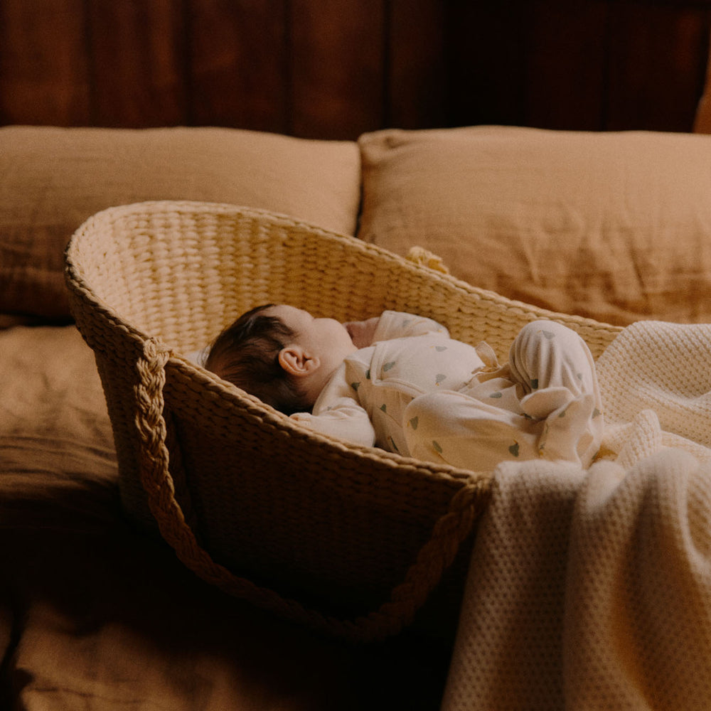 NATURE BABY - LONG SLEEVE KIMONO BODYSUIT: PETITE PEAR [sz:NB]