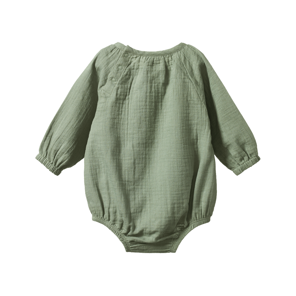 NATURE BABY - MEADOW BODYSUIT: HEDGE GREEN [sz:0-3 MTHS]
