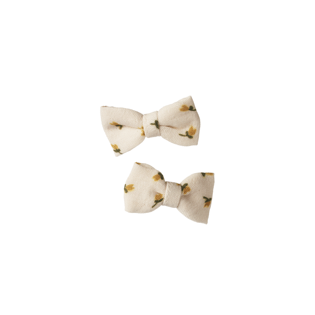 NATURE BABY - BOW HAIR CLIPS: TULIP PRINT 