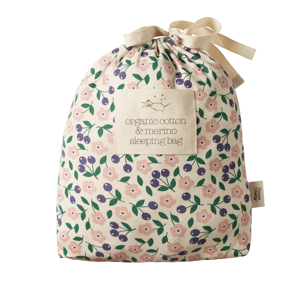 NATURE BABY - ORGANIC COTTON & MERINO SLEEPING BAG: GRANDE BRIARWOOD PRINT [sz:3-24 MTHS]