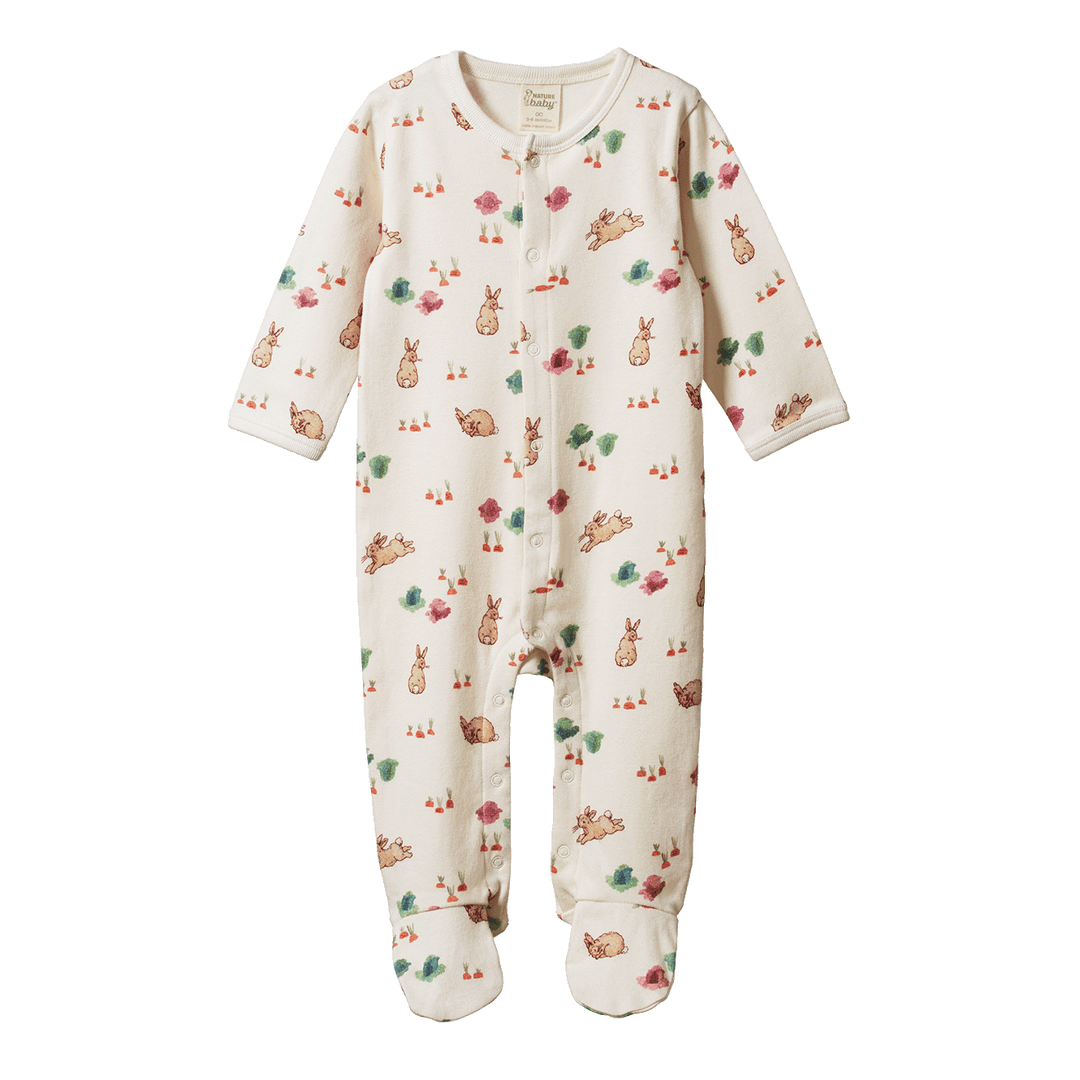 NATURE BABY - STRETCH AND GROW: COUNTRY BUNNY PRINT [sz:NB]