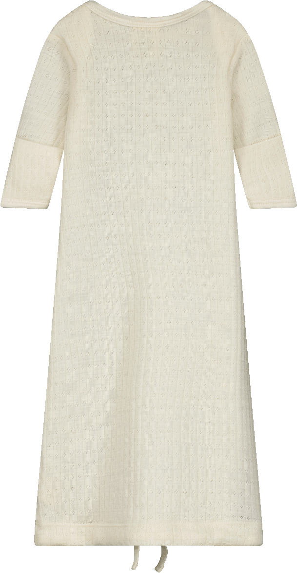 NATURE BABY - MERINO ESSENTIALS SLEEPING GOWN POINTELLE: NATURAL [sz:NB]