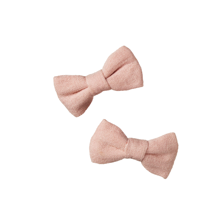 NATURE BABY - BOW HAIR CLIPS: ROSE DUST 