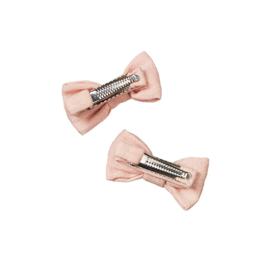 NATURE BABY - BOW HAIR CLIPS: ROSE DUST 