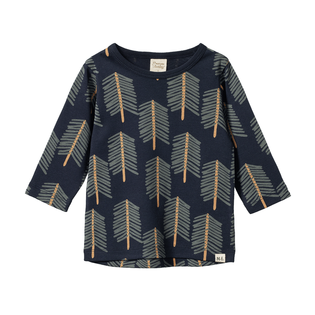 NATURE BABY - LONG SLEEVE RIVER TEE: BRAMBLEWOOD [sz:6-12 MTHS]