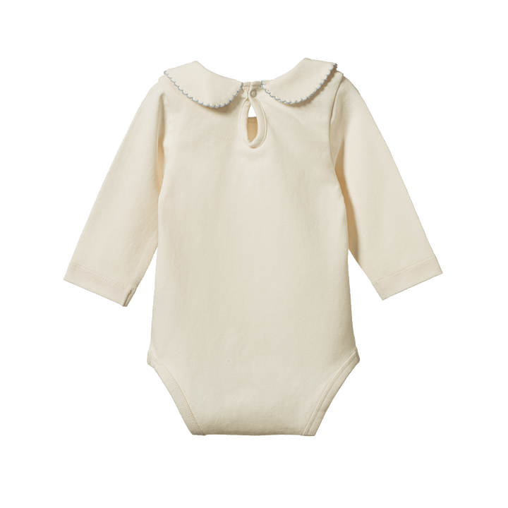 NATURE BABY - AGNES BODYSUIT: NATURAL [sz:0-3 MTHS]