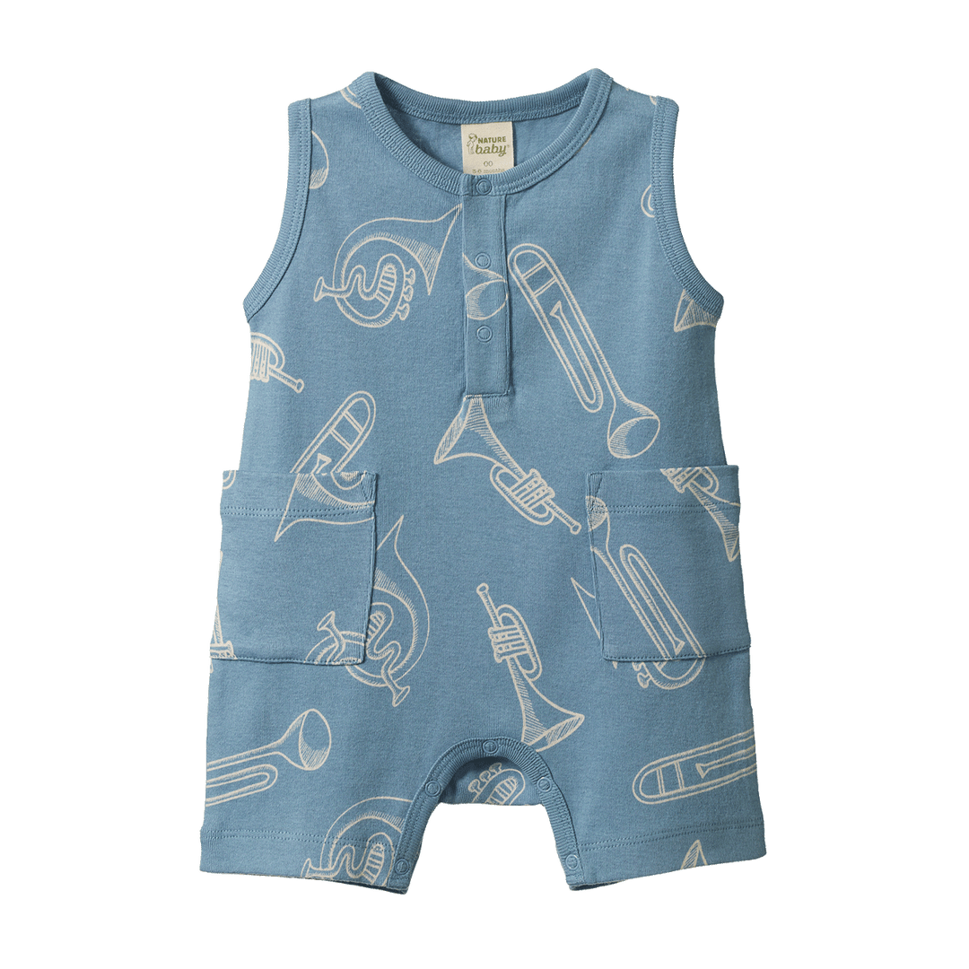 NATURE BABY - CAMPER SUIT: JAZZ PRINT [sz:3-6 MTHS]