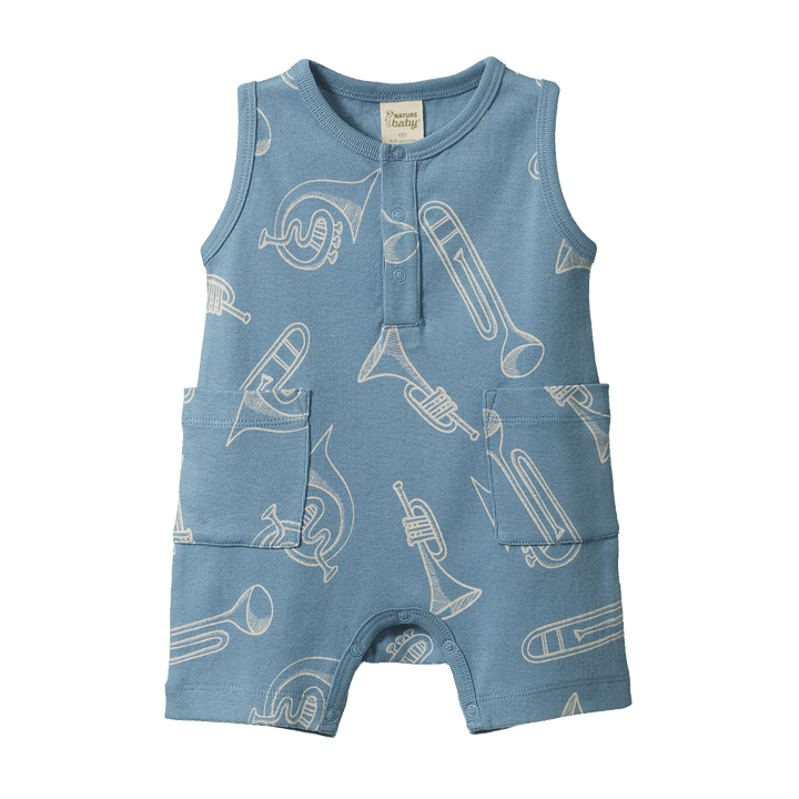 NATURE BABY - CAMPER SUIT: JAZZ PRINT [sz:3-6 MTHS]
