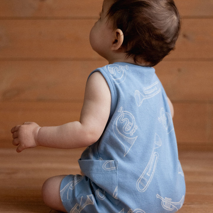 NATURE BABY - CAMPER SUIT: JAZZ PRINT [sz:3-6 MTHS]