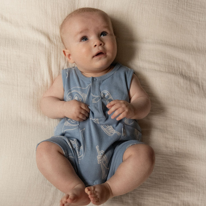 NATURE BABY - CAMPER SUIT: JAZZ PRINT [sz:3-6 MTHS]