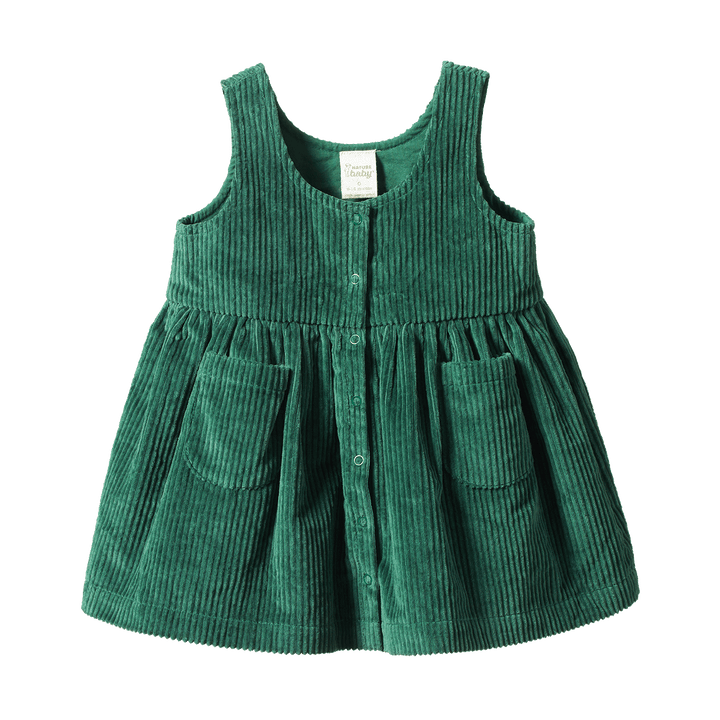 NATURE BABY - AMELIA PINAFORE: PINE [sz:6-12 MTHS]
