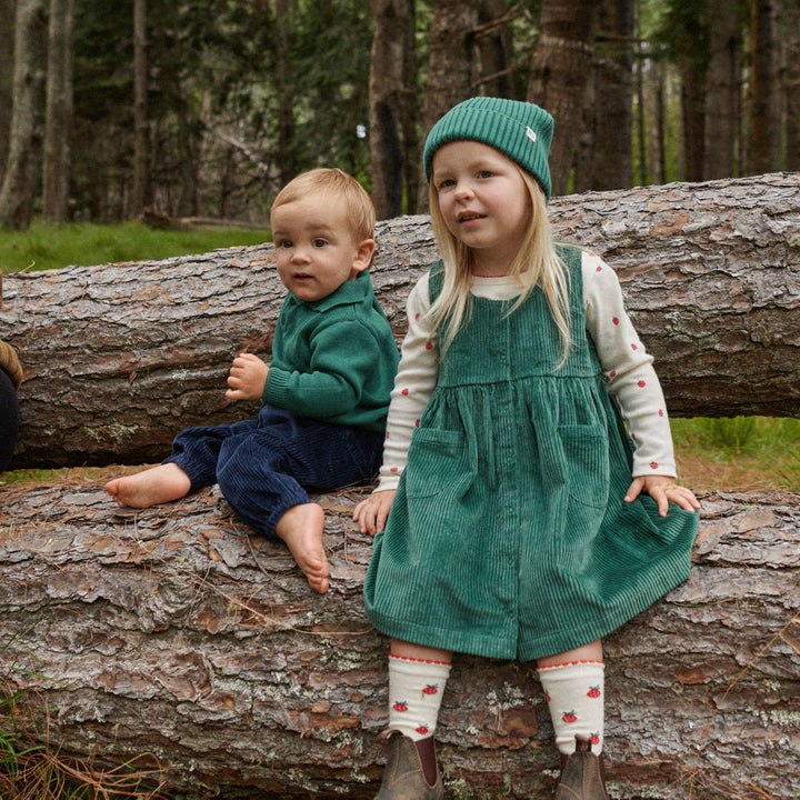NATURE BABY - AMELIA PINAFORE: PINE [sz:6-12 MTHS]