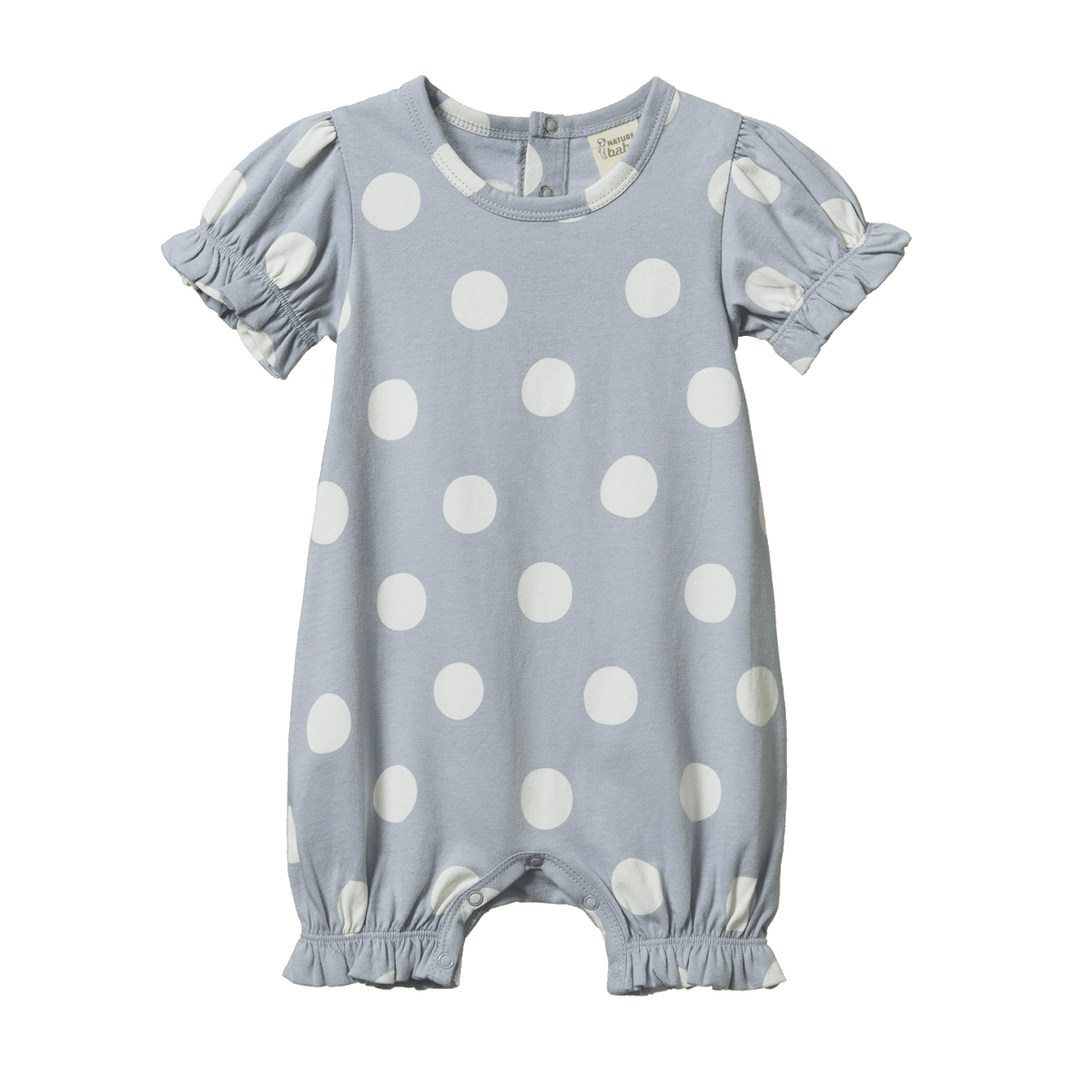 NATURE BABY - BUBBLES SUIT: FLOSSIE POLKA DOT PRINT [sz:0-3 MTHS]