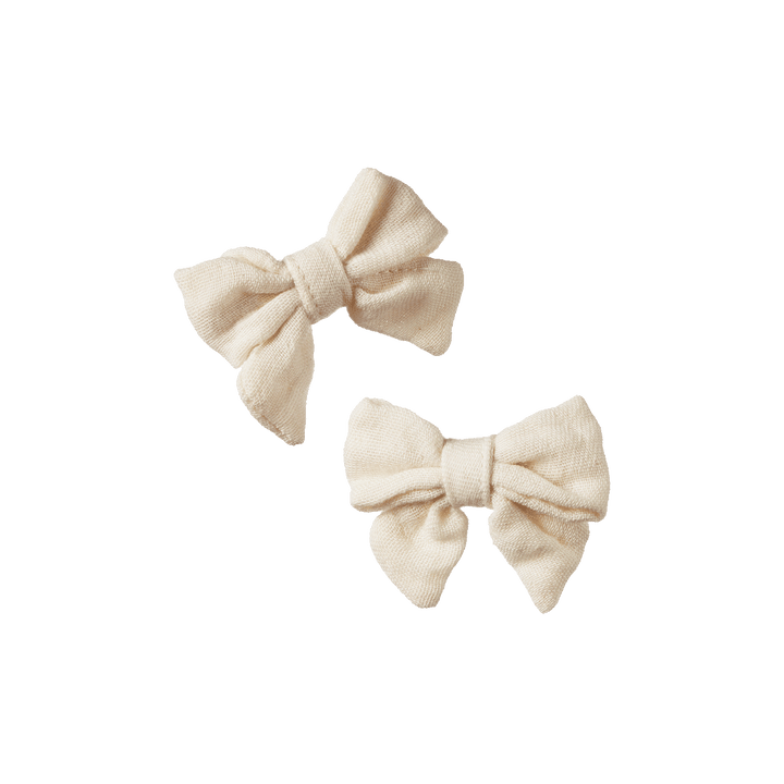NATURE BABY - BOW HAIR CLIPS: NATURAL 