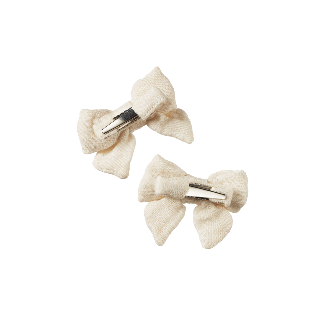 NATURE BABY - BOW HAIR CLIPS: NATURAL 